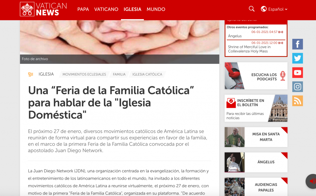 Feria de la familia católica juan diego network vatican news
