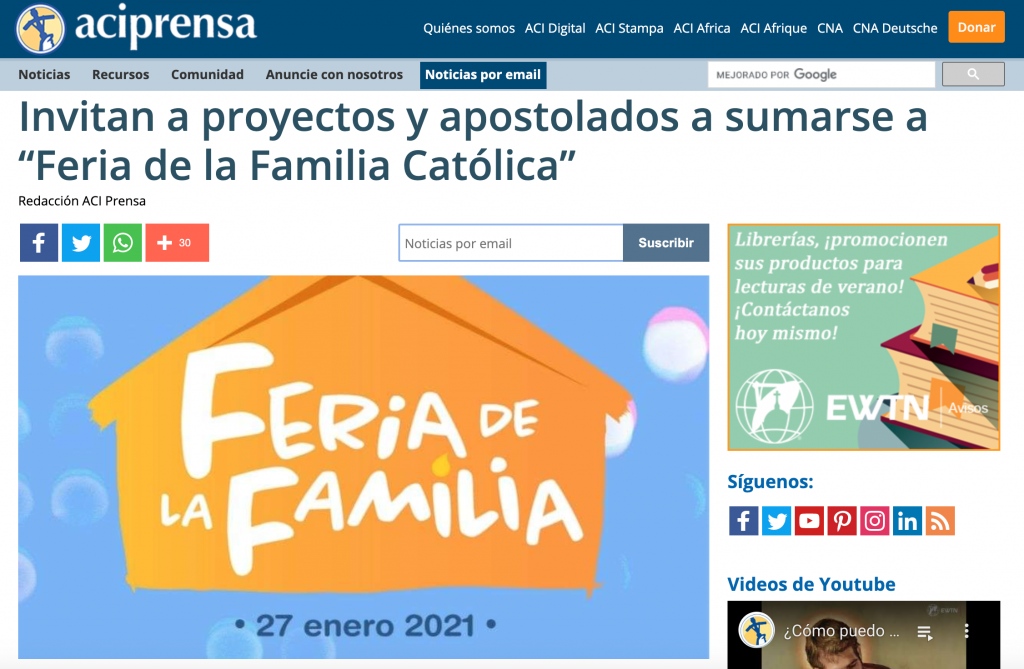 Feria de la Familia Católica Juan DIego Network Aci prensa